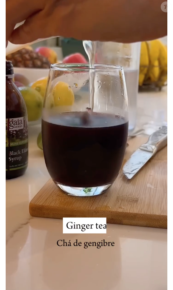 E, por fim, o chá de Gisele Bündchen leva um pouco de chá de gengibre para ficar mais potente