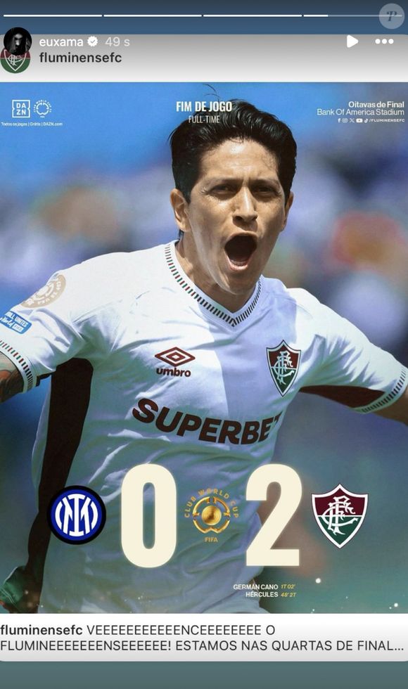 Xamã comemora vitória do Fluminense
