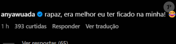 Any Awuada revelou forte desejo, enfatizando que 1era melhor eu ter ficado na minha', segundo o seu comentário.