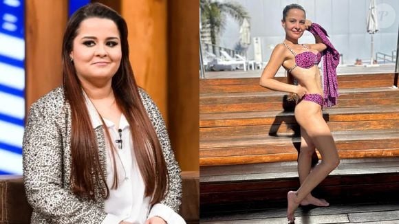 Antes e depois de Maiara: cantora perdeu cerca de 35 kg depois de iniciar uma vida saudável. Antes disso, ela já fez lipo, bariátrica e colocou balão gástrico
