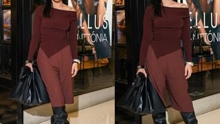 Marrom é a cor-chave! Cleo aposta em look monocromático sofisticado para prestigiar irmã, Anttónia, em evento de moda