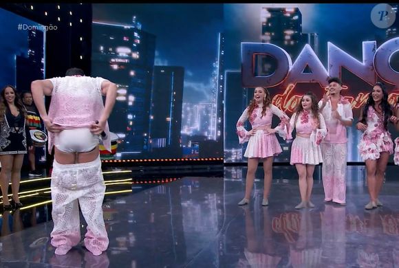 Rodrigo Faro abaixou a calça no 'Domingão com Huck'