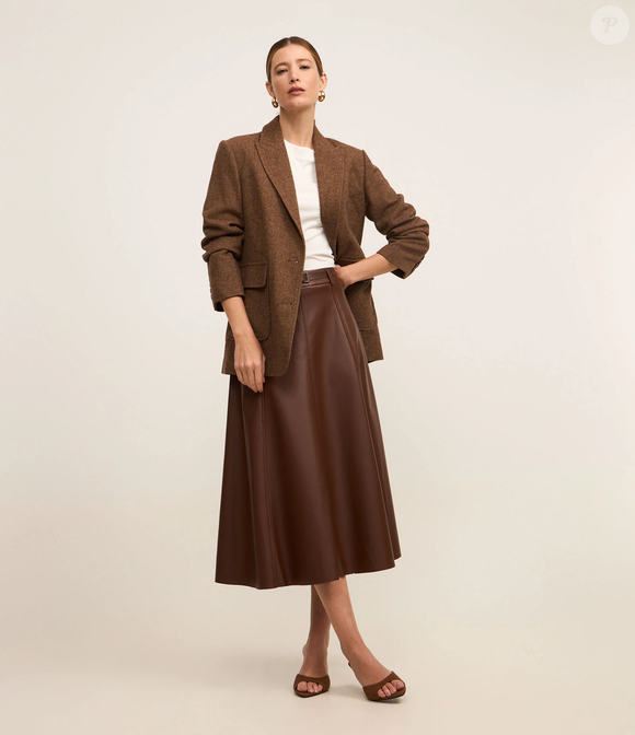 Saia midi godê marrom, Renner