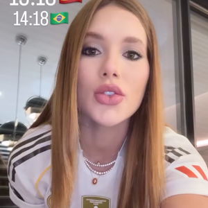 Neste sábado (04), Virgínia foi assistir a um jogo de Vini Jr. pelo Real Madrid no estádio Santiago Bernabéu