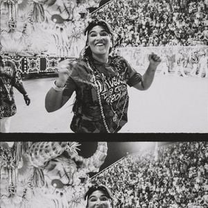 Apaixonada pelo Carnaval, Giulia Costa se divertiu muito na avenida e acompanhou a mãe em todos os momentos