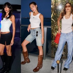 Essa é a peça de roupa que toda mulher tem que ter no armário: Bruna Marquezine e mais famosas em looks com regata branca
