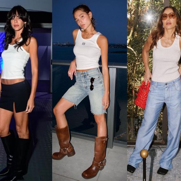 Essa é a peça de roupa que toda mulher tem que ter no armário: Bruna Marquezine e mais famosas em looks com regata branca