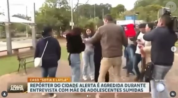 Repórter da Band Lucas Martins empurrou e xingou Grace Abdou, do 'Cidade Alerta', de 'louca' durante disputa por entrevistados em 1º de julho