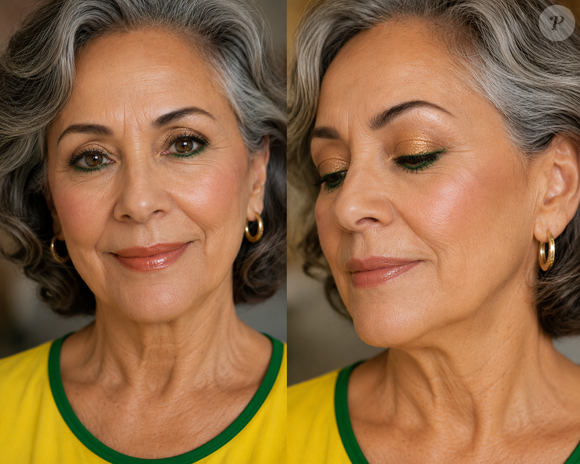 Segundo a maquiadora Quézia Melo, do TP Beauty Lounge (RJ), mulheres maduras podem aderir às cores da Copa do Mundo sem exageros ao apostar em tons sofisticados como verde oliva, dourado suave e nuances acetinadas