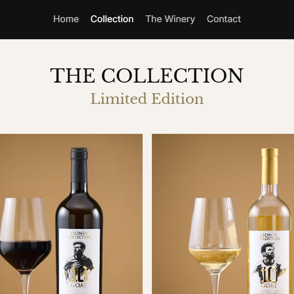 Messi lança coleção de vinhos premium GOAT 10 com rótulos exclusivos e preço em torno de R$ 390 por garrafa, segundo site da marca