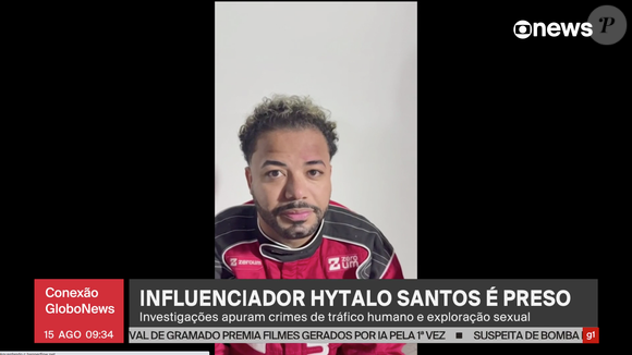 No vídeo divulgado pela Globonews, Hytalo Santos e Israel Vicente dizem seus nomes para a polícia