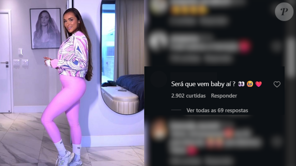 'Será que vem baby aí?': comentário em vídeo de academia de Tainá Militão levanta suspeita de gravidez entre seguidores
