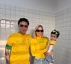 Fernanda Stroschein, esposa do cantor, e Yarin, filha do casal, de apenas cinco meses, foram acertadas por um motociclista no carro em que estavam