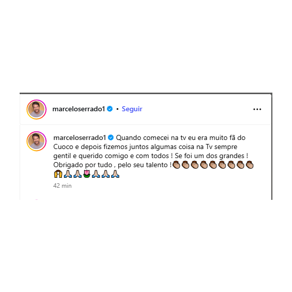 Marcelo Serrado disse que era um grande fã de Francisco Cuoco