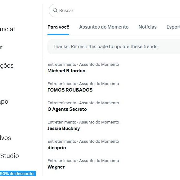 A expressão 'Fomos Roubados' ficou no topo do X após a cerimônia do Oscar 2026