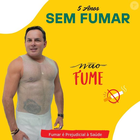 Marido de Gretchen, Esdras de Souza fez importante postagem no Instagram para alertar sobre o vício do cigarro.