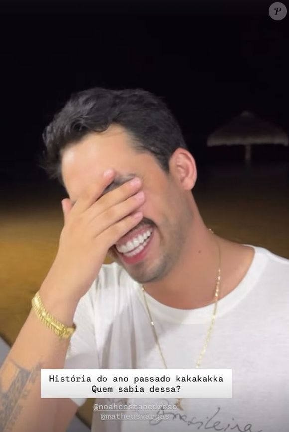 Matheus Vargas se divertiu ao lembrar que Bruna Marquezine estava na festa que teria um painel enorme com o rosto de Neymar