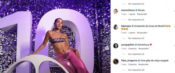 Filipe Bragança deixou vários comentários provocativos e elogios nas fotos de Ramille