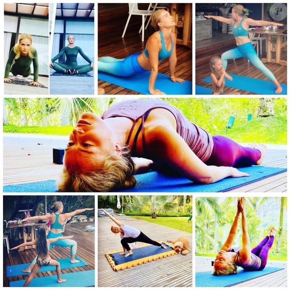 Angélica compartilha progresso na prática de ioga e amigas famosas prestam apoio