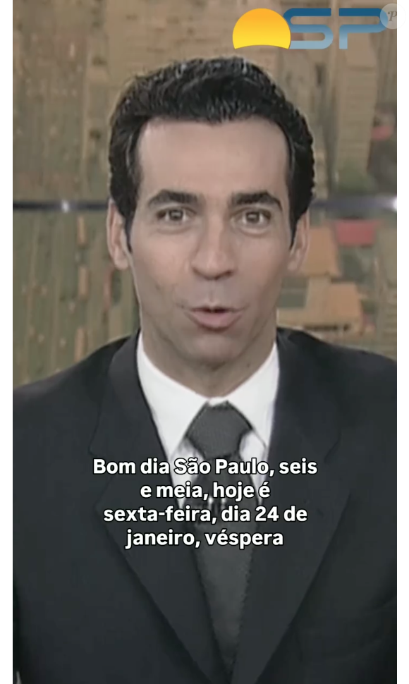 De volta ao Brasil, César Tralli começou a ter suas primeiras oportunidades como apresentador, como esta aparição no 'Bom Dia SP'