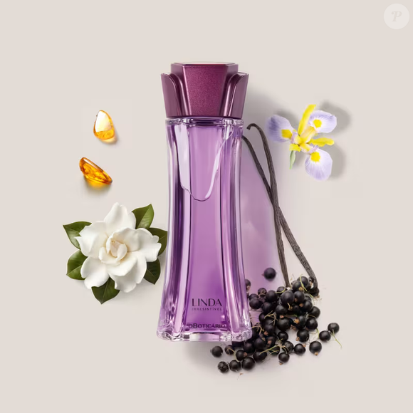 Linda Irresistível é uma fragrância floriental ambarada combina a delicadeza das notas florais de Gardênia e Íris com a força das madeiras e um toque adocicado sensual