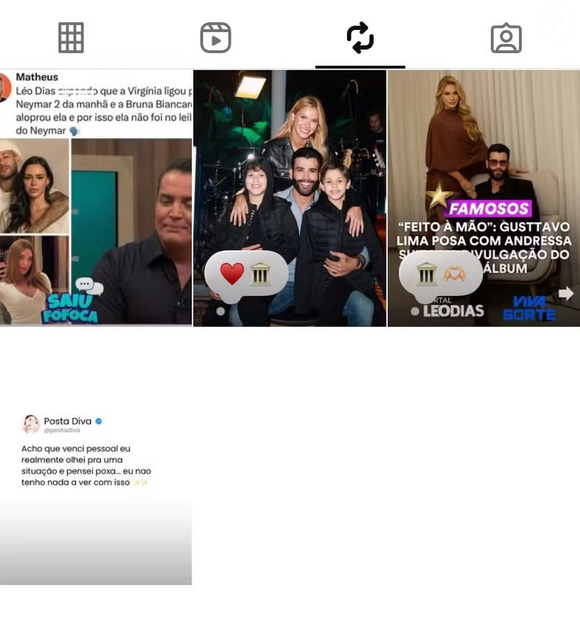 Andressa Suita repostou um vídeo sobre a polêmica ligação da dona da WePink no meio da madrugada para Neymar