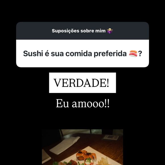 E a comida favorita de Rafaella Justus é... sushi! Te entendemos, é impossível resistir