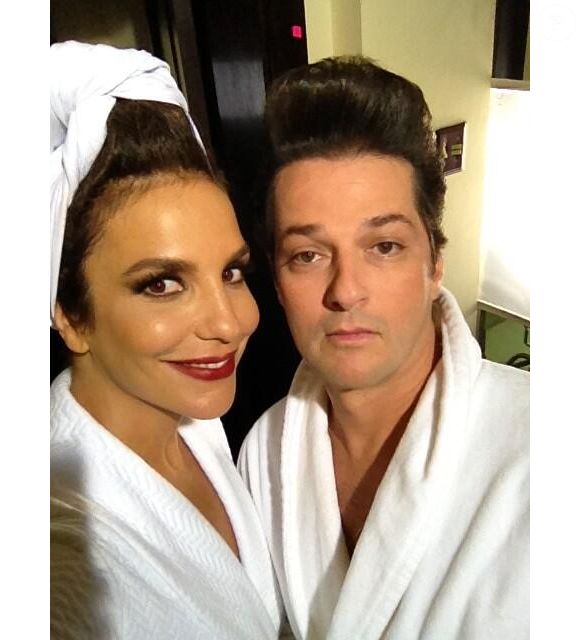 Marcelo Serrado postou uma foto com Ivete Sangalo, vestido de Crô
