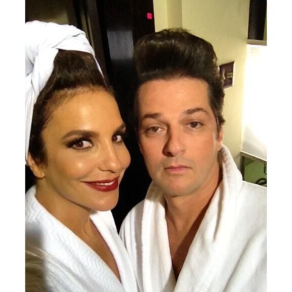 Marcelo Serrado postou uma foto com Ivete Sangalo, vestido de Crô
