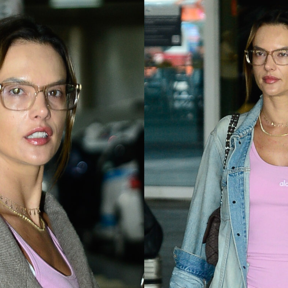 Esse tênis New Balance cinza usado por Alessandra Ambrosio em aerolook rosa pastel é tão confortável e versátil que vai ser seu novo desejo para 2026