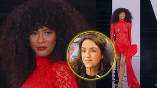 'Murro na Manuela Dias': Taís Araújo, a Raquel de 'Vale Tudo', aclamada de vestido tubinho de renda na Semana de Moda de Paris, e web ironiza 'treta' com a autora