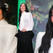 Sempre fashionista! Grávida, Sabrina Sato exibe barriguinha em look que reúne 3 tendências da moda internacional: laço gigante, bordados e saia volumosa
