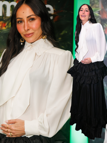 Sempre fashionista! Grávida, Sabrina Sato exibe barriguinha em look que reúne 3 tendências da moda internacional: laço gigante, bordados e saia volumosa