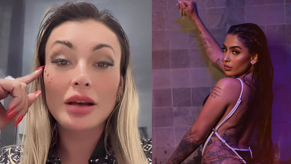 Andressa Urach aponta diferença de tratamento entre ela e MC Mirella após vídeo íntimo e diz que a funkeira 'tem passado não revelado': 'Hipocrisia'