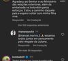 'Espero voltar com minha filha viva', escreveu Manoel em comentário no perfil do presidente Lula ao agradecer os esforços diplomáticos