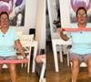 A elevação dos braços com levantamento dos calcanhares melhora a circulação e o impulso ao caminhar