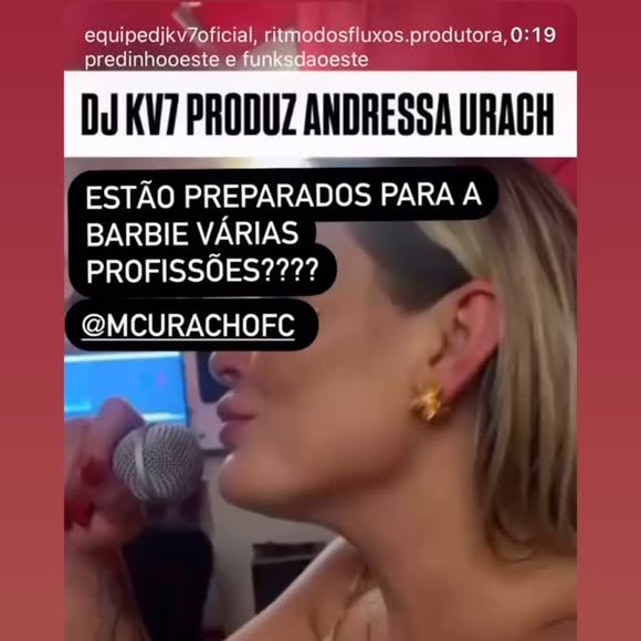 Andressa Urach vai lançar uma parceria com MC Pipokinha, ainda sem data de lançamento anunciada