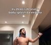 Lucas Guedez imitou Virgínia sambando após usar um body splash da marca da influencer