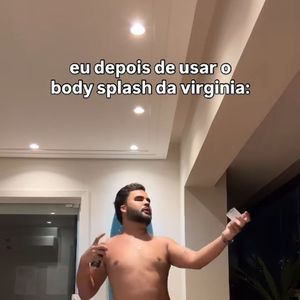 Lucas Guedez imitou Virgínia sambando após usar um body splash da marca da influencer
