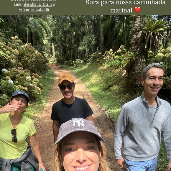 Ticiane Pinheiro e César Tralli estão viajando para Campos do Jordão com um casal de amigos