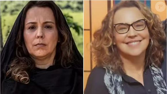 Ana Beatriz Nogueira em 'Além do Tempo' (Globo, 2015), como Emília, e com visual atual