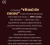 Cacau Show explica o que é o 'ritual do cacau': 'Nada disso fere valores'