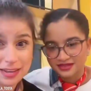 Milena apareceu ao lado de uma seguidora e confessou um desejo antigo de ver o rosto de Theo, filho de Sandy