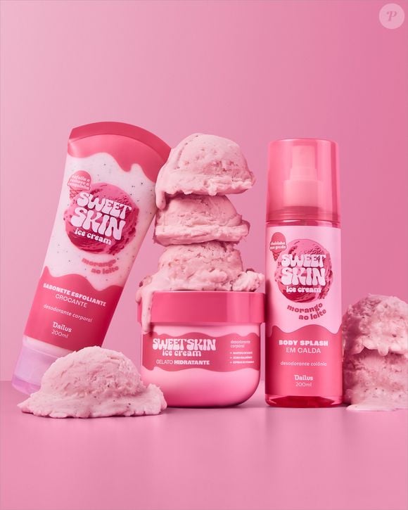 18. Kit Trio Morango Ao Leite (Dailus) | R$ 119,90
Trio corporal inspirado em gelato italiano com esfoliante, hidratante e body splash.