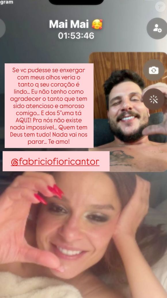 "Pra nós não existe nada impossível... Quem tem Deus, tem tudo! Nada vai nos parar... Te amo", escreveu Maiara em um trecho da declaração