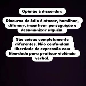 "Não confundam liberdade de expressão com liberdade para praticar violência verbal. Me odiando ou não, eu vou ser feliz", disparou o viúvo de Isabel Veloso