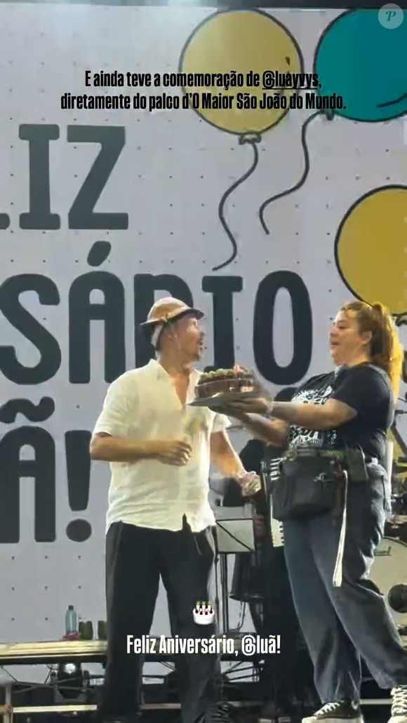 Filho de Maurício Mattar e Elba Ramalho, Luã Yvys ganhou bolo pelos seus 38 anos