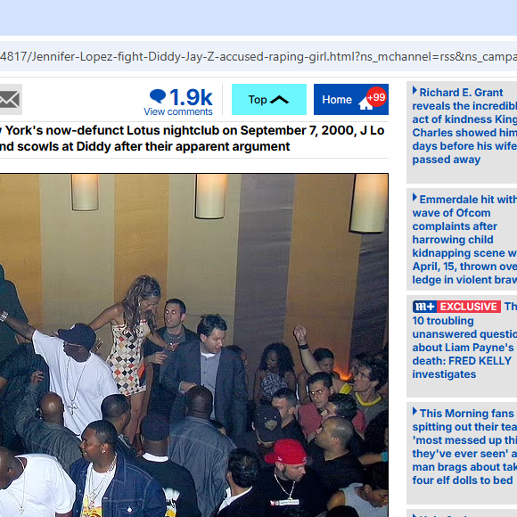 Jennifer Lopez deixou festa após briga com P. Diddy, segundo fotos divulgadas pelo tabloide britânico Daily Mail