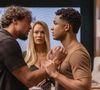 Joca (Felipe Roque) confronta Mirna (Mariana Ximenes) e parte para cima de Samuel (Juan Paiva) na novela 'Dona de Mim'