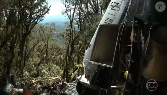 O helicóptero que levava o cantor Rick se partiu em vários pedaços
